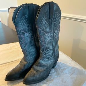 Durango black distressed leather cowgirl boot